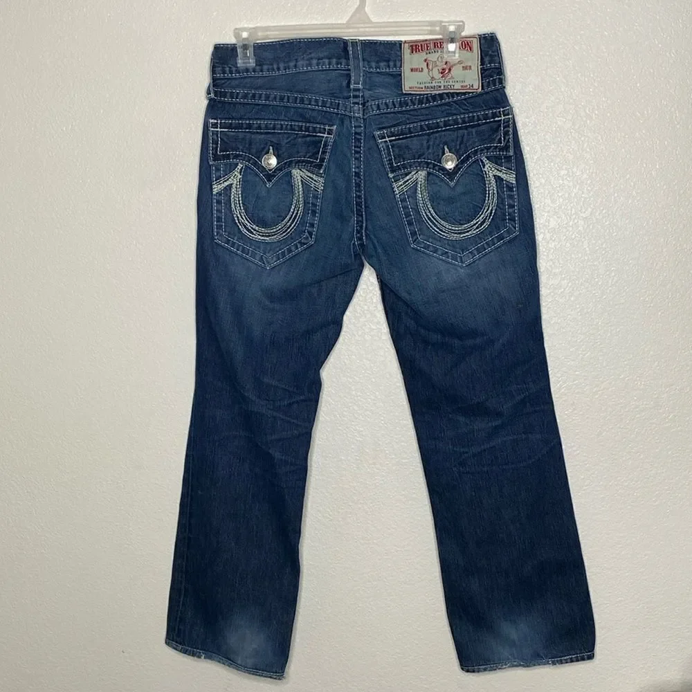 TRUE RELIGION Men’s Rainbow Ricky Jeans Size 32 x 30 . Made in USA